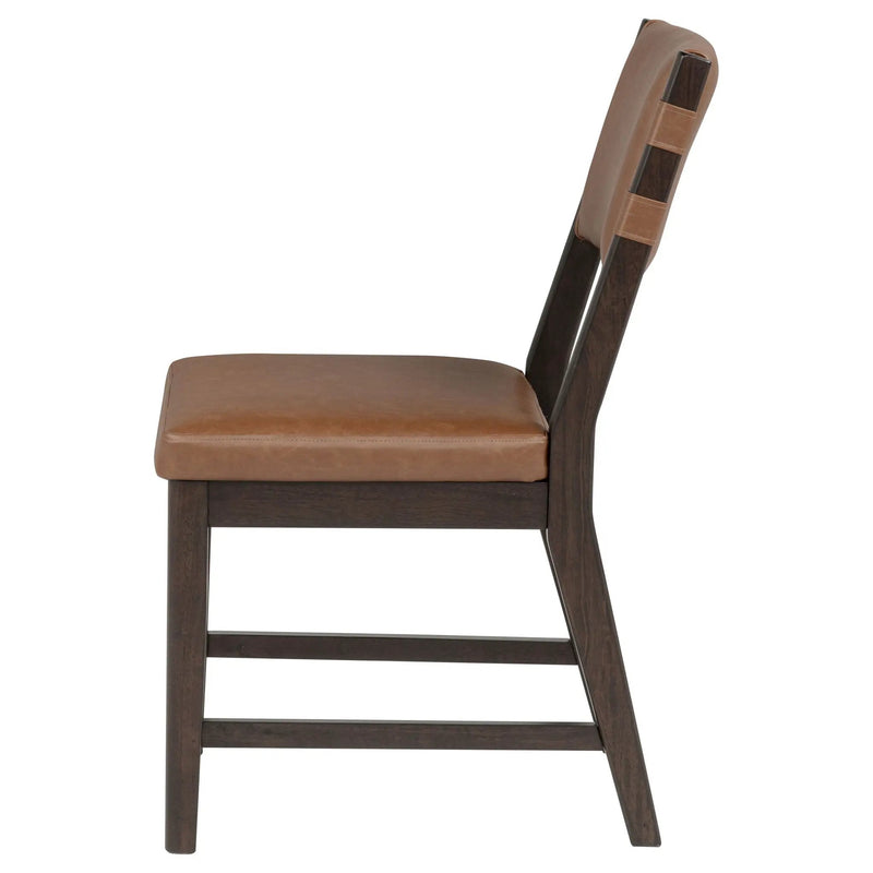 Tegan Faux Leather Upholstered Dining Side Chair Cognac (Set of 2) by Unique Piece Furniture