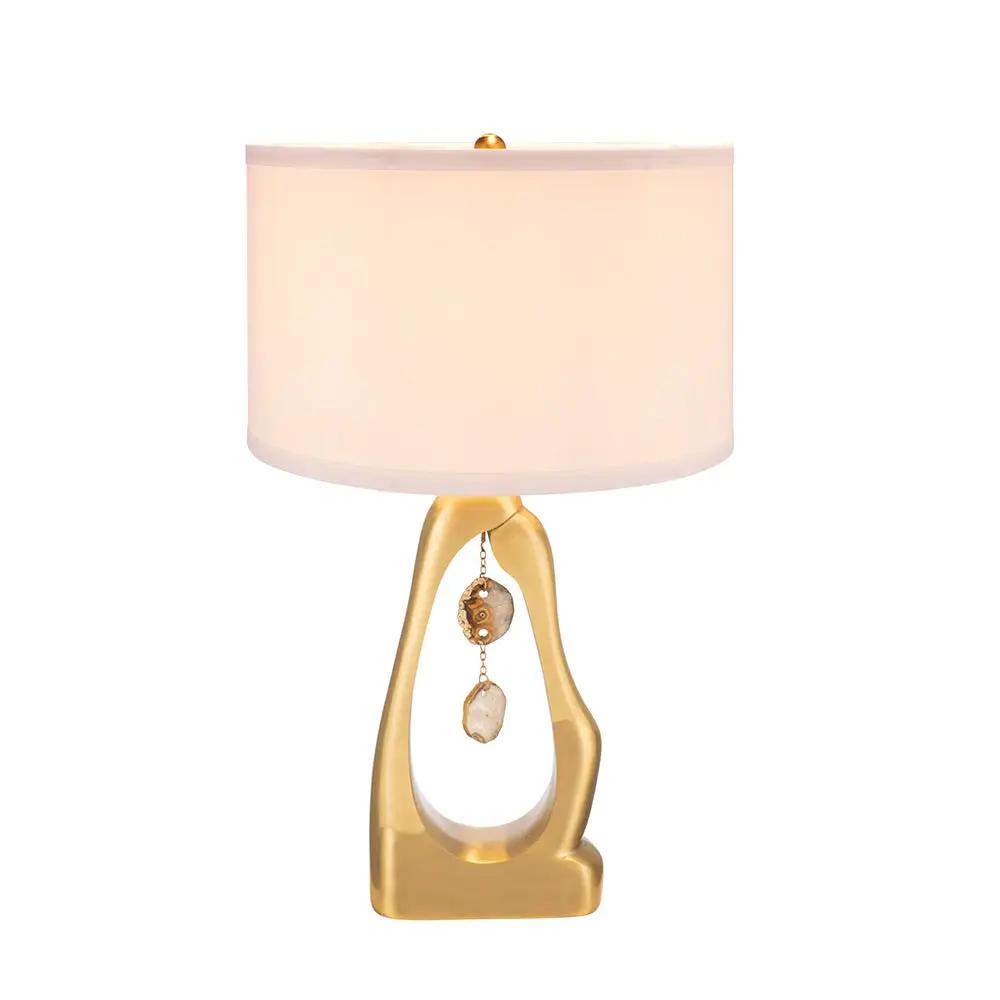 Geode-Inspired Gold Aluminum Table Lamp by HouseOfZazla
