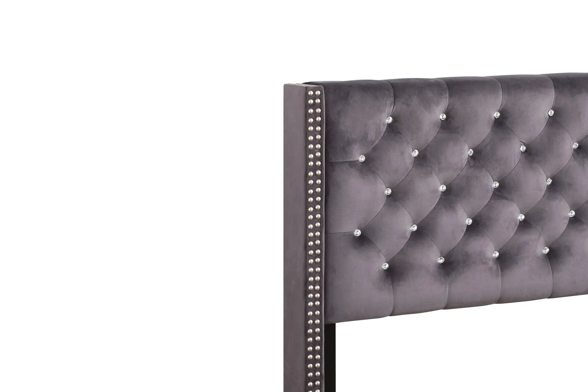 Upholstered Nailhead Trim Chic Bed by Unique Piece Furniture