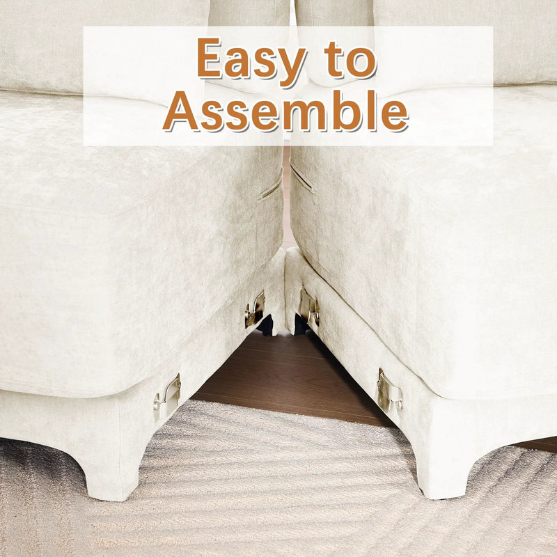 Stylish Sofa With Ottoman And Lumbar Pillows, Ergonomic Design by HouseOfZazla