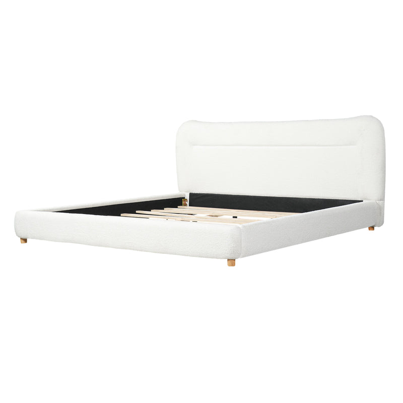 Minimalist Curved Headboard Teddy Bear Plush Bed - King by HouseOfZazla