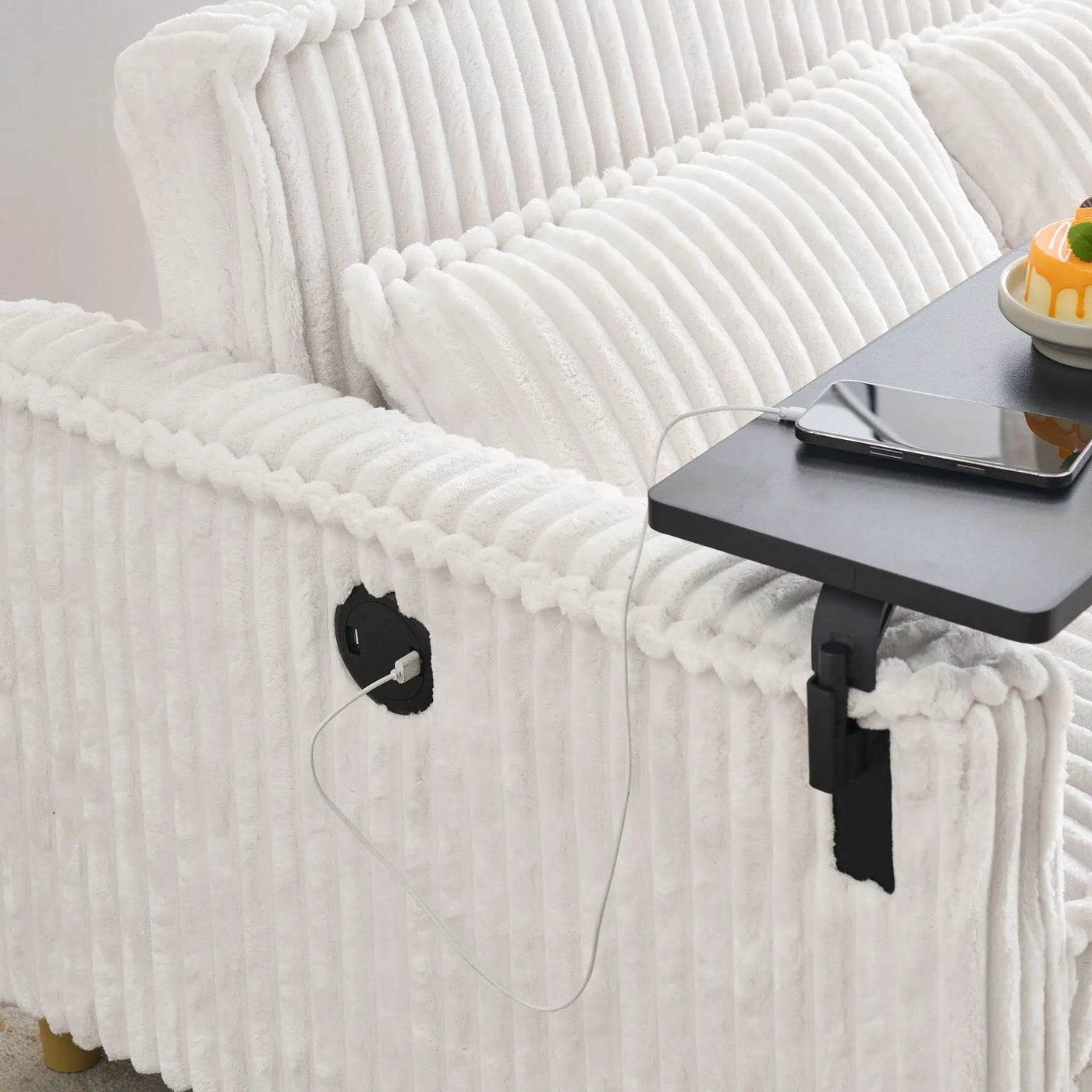 Pull Out Sofa With Movable Tabletop And USB Ports by HouseOfZazla
