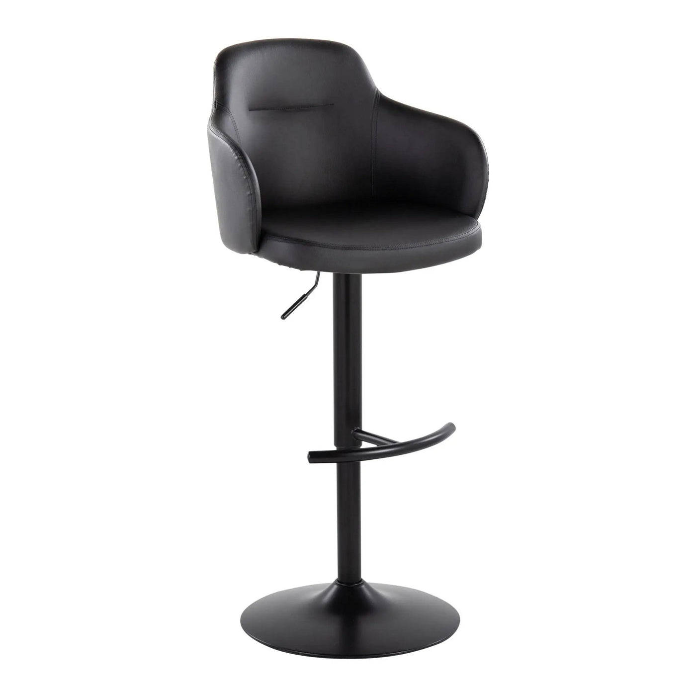 Boyne - Contemporary Adjustable Barstool With Swivel With Rounded T Footrest (Set of 2) by HouseOfZazla