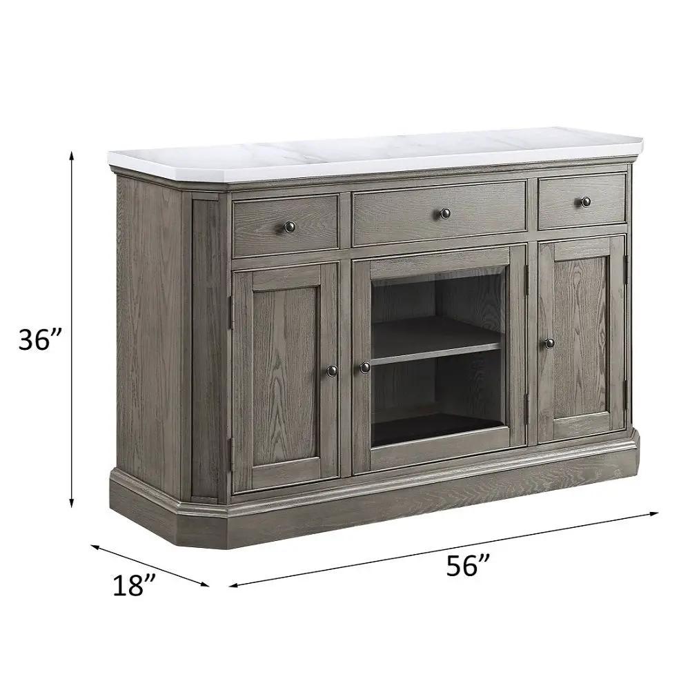 Zumala - Server - Marble Top & Weathered Oak by Unique Piece Furniture