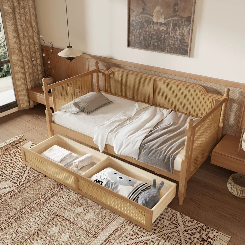Full Size Daybed With 2 Drawers - Walnut by HouseOfZazla