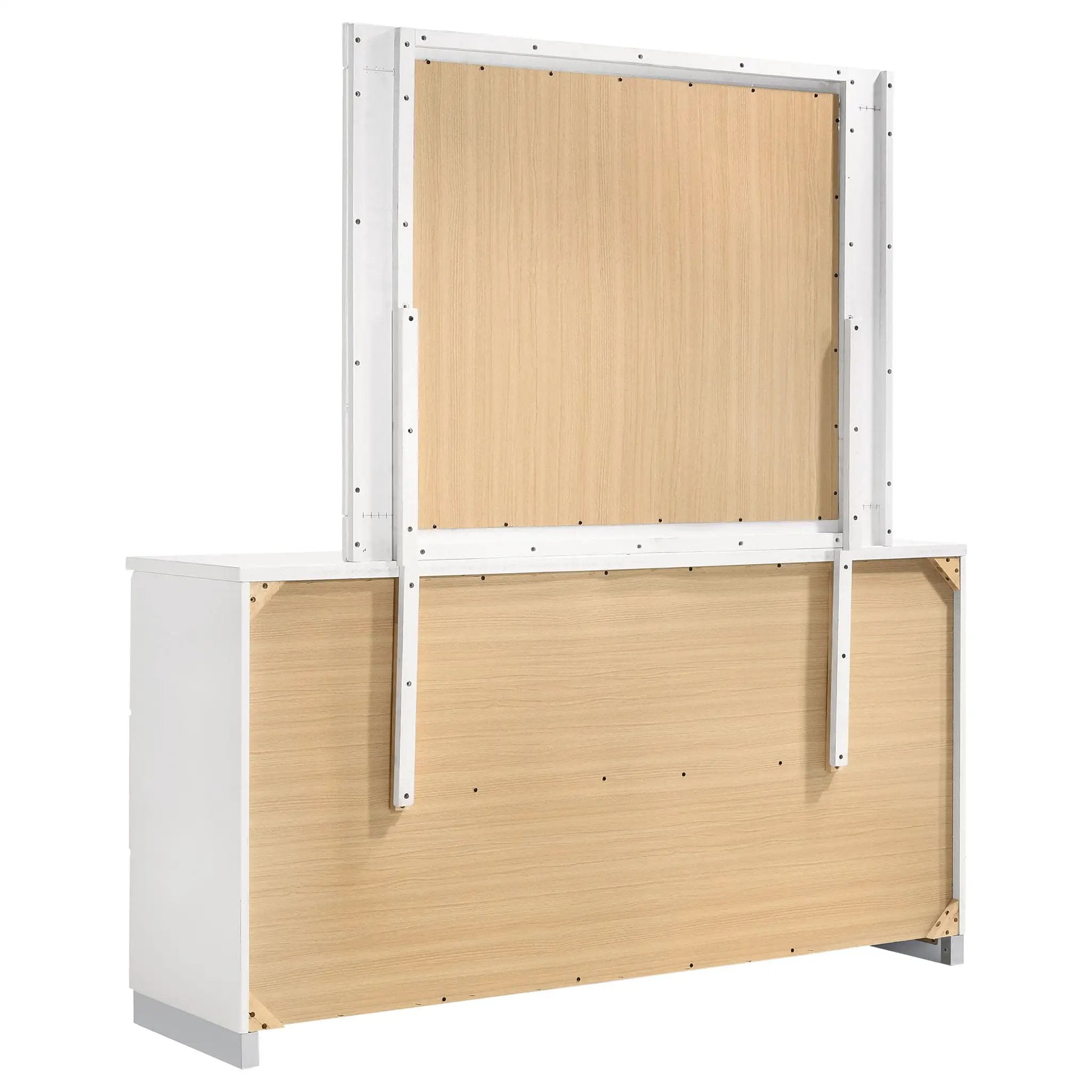 Felicity 6-drawer Wood Dresser with Mirror White High Gloss by Unique Piece Furniture