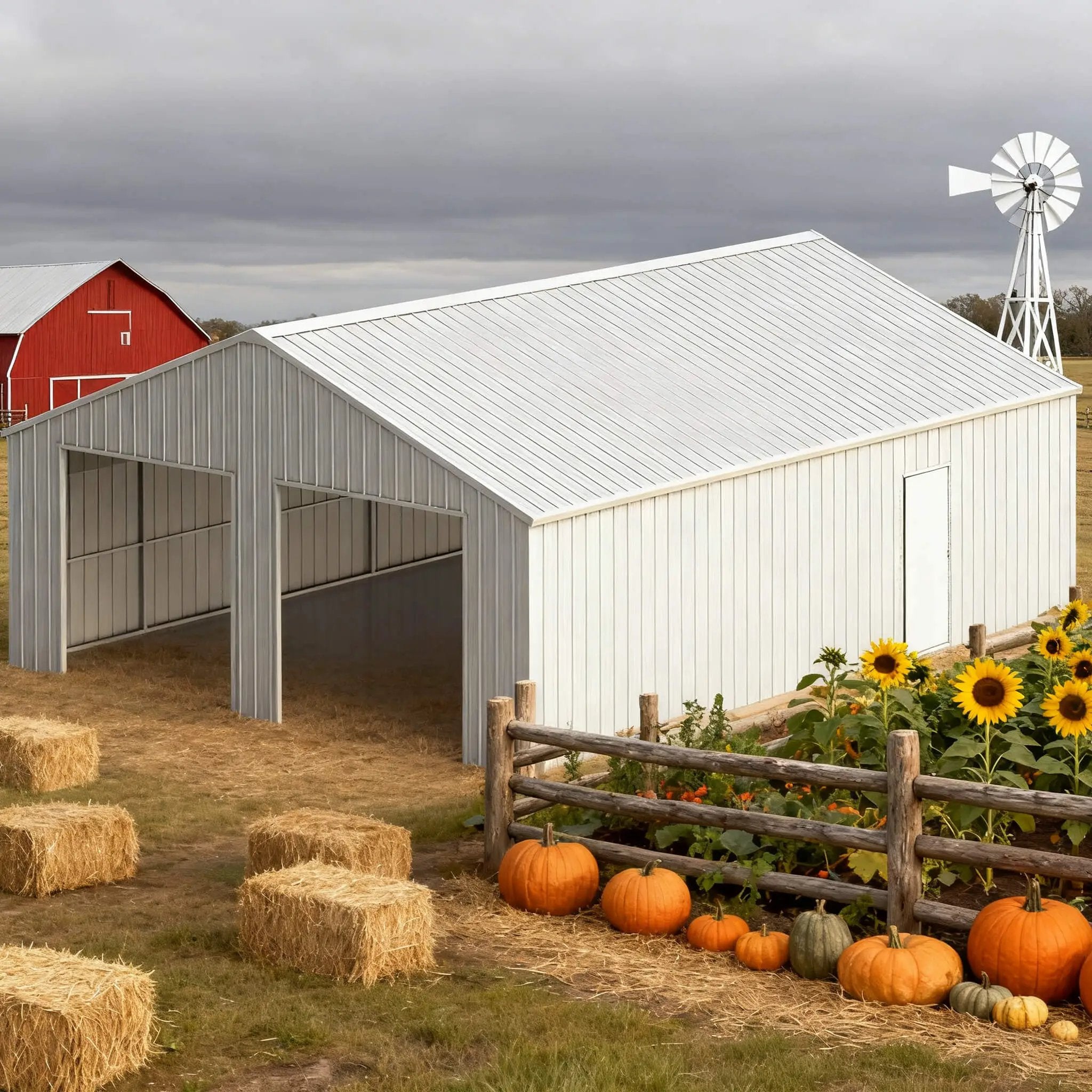 [25X33FT] Alora Heavy-Duty Double Garage Galvanized Steel Barn Shed (SAK61234) by SAKSBY WHOLESALE