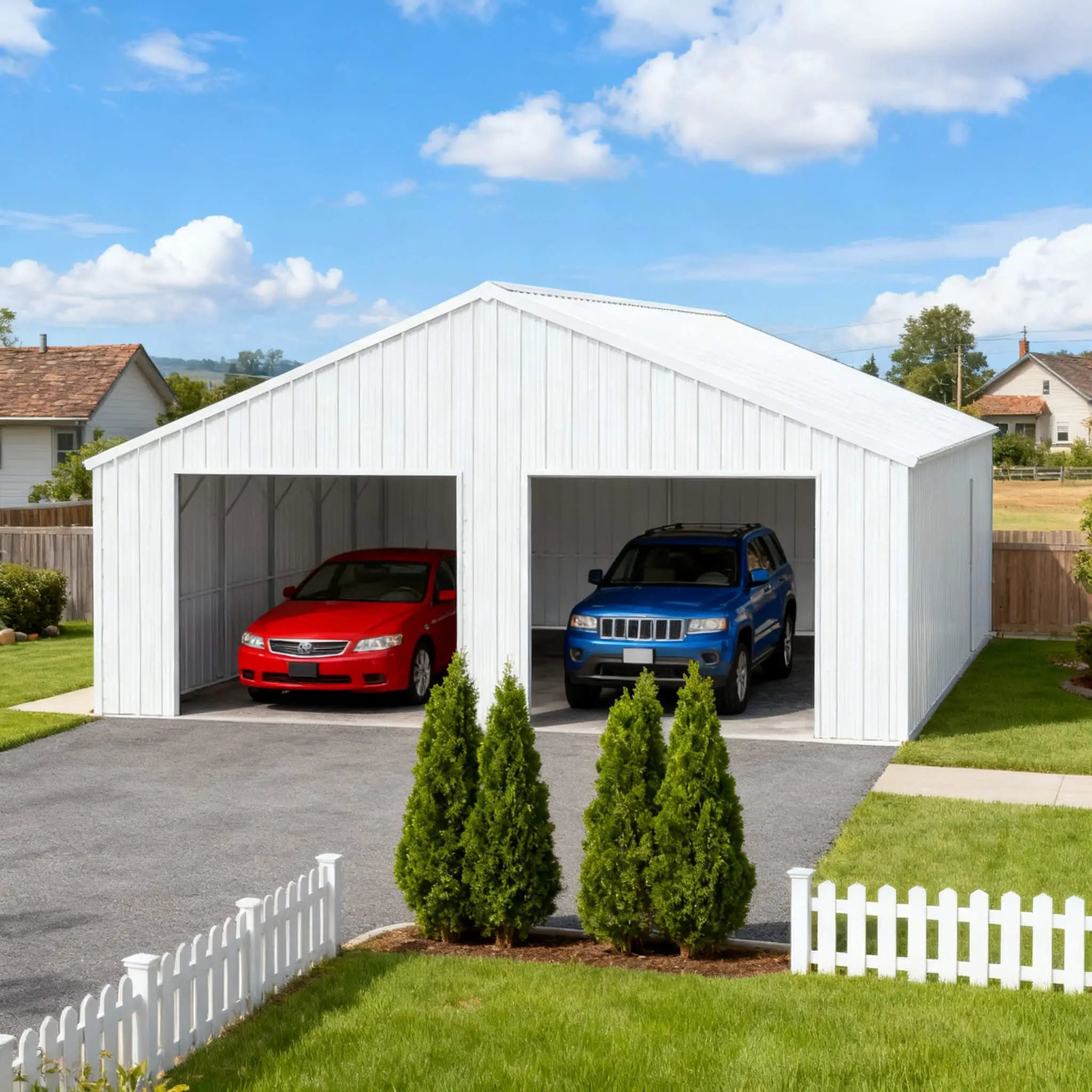 [25X33FT] Alora Heavy-Duty Double Garage Galvanized Steel Barn Shed (SAK61234) by SAKSBY WHOLESALE