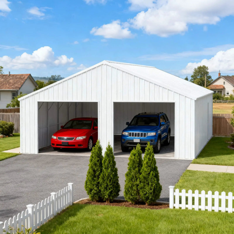 [25X33FT] Alora Heavy-Duty Double Garage Galvanized Steel Barn Shed (SAK61234) by SAKSBY WHOLESALE