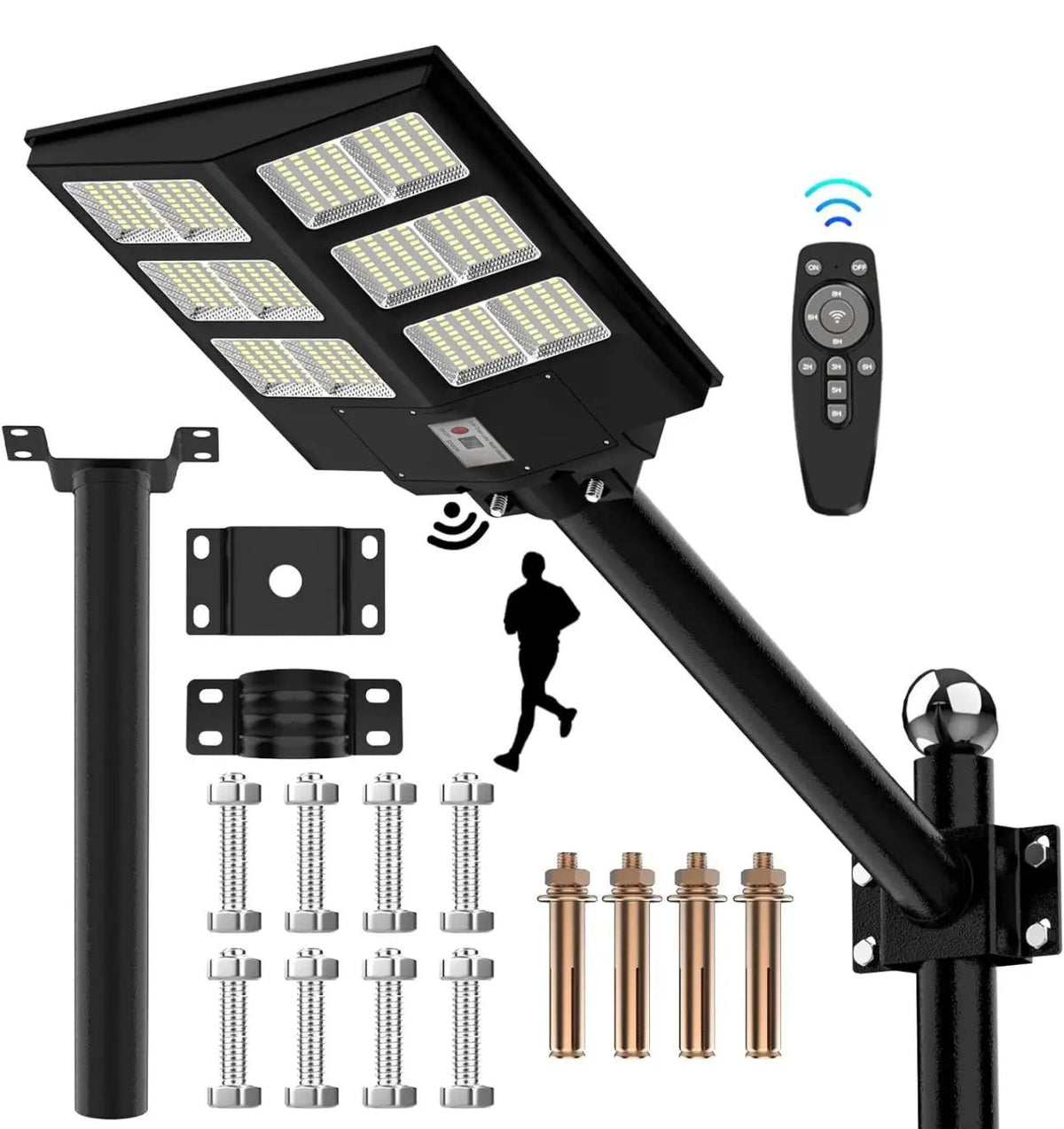 2600W Commercial Solar Street Light , 60000LM Parking Lot Light Commercial Dusk to Dawn With Remote by Outdoor Solar Outlet
