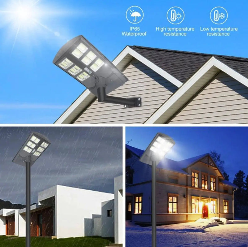 2600W Solar Street Lights Outdoor,Solar Security Flood Lights 42000lumens 6500K Dusk to Dawn Without Motion Sensor IP66 Waterproof for Parking Lot,Stadium,Garden,Yard,Basketball by Outdoor Solar Outlet