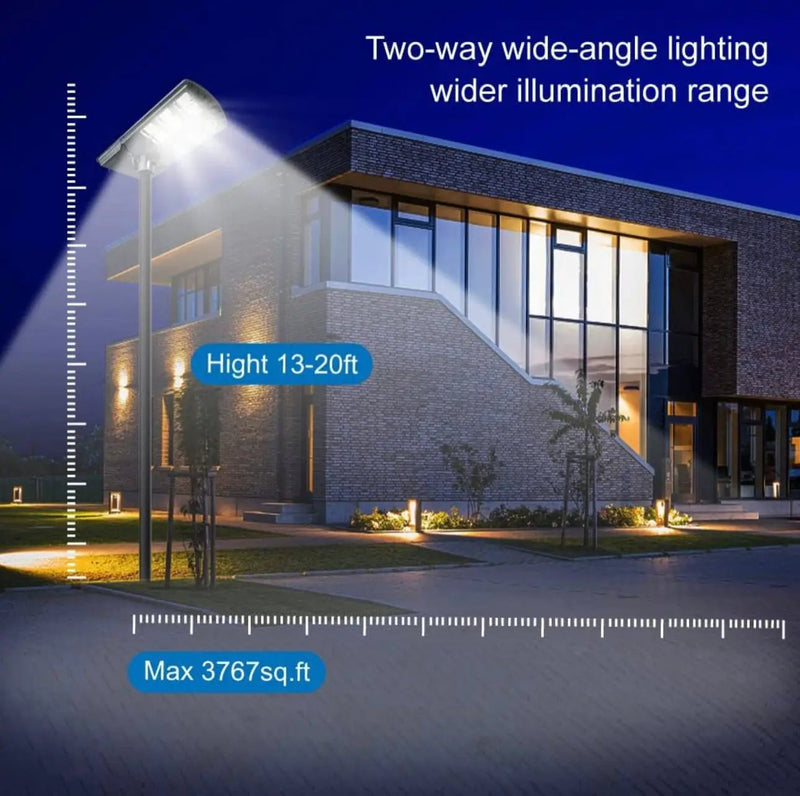 2600W Solar Street Lights Outdoor,Solar Security Flood Lights 42000lumens 6500K Dusk to Dawn Without Motion Sensor IP66 Waterproof for Parking Lot,Stadium,Garden,Yard,Basketball by Outdoor Solar Outlet