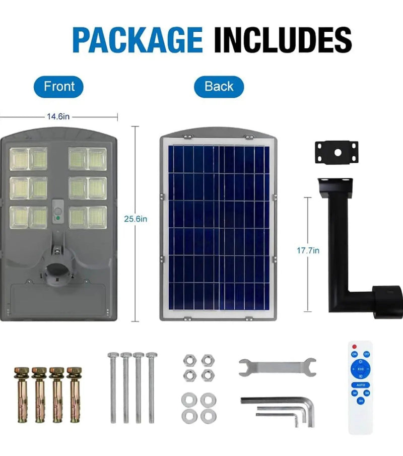 2600W Solar Street Lights Outdoor,Solar Security Flood Lights 42000lumens 6500K Dusk to Dawn Without Motion Sensor IP66 Waterproof for Parking Lot,Stadium,Garden,Yard,Basketball by Outdoor Solar Outlet