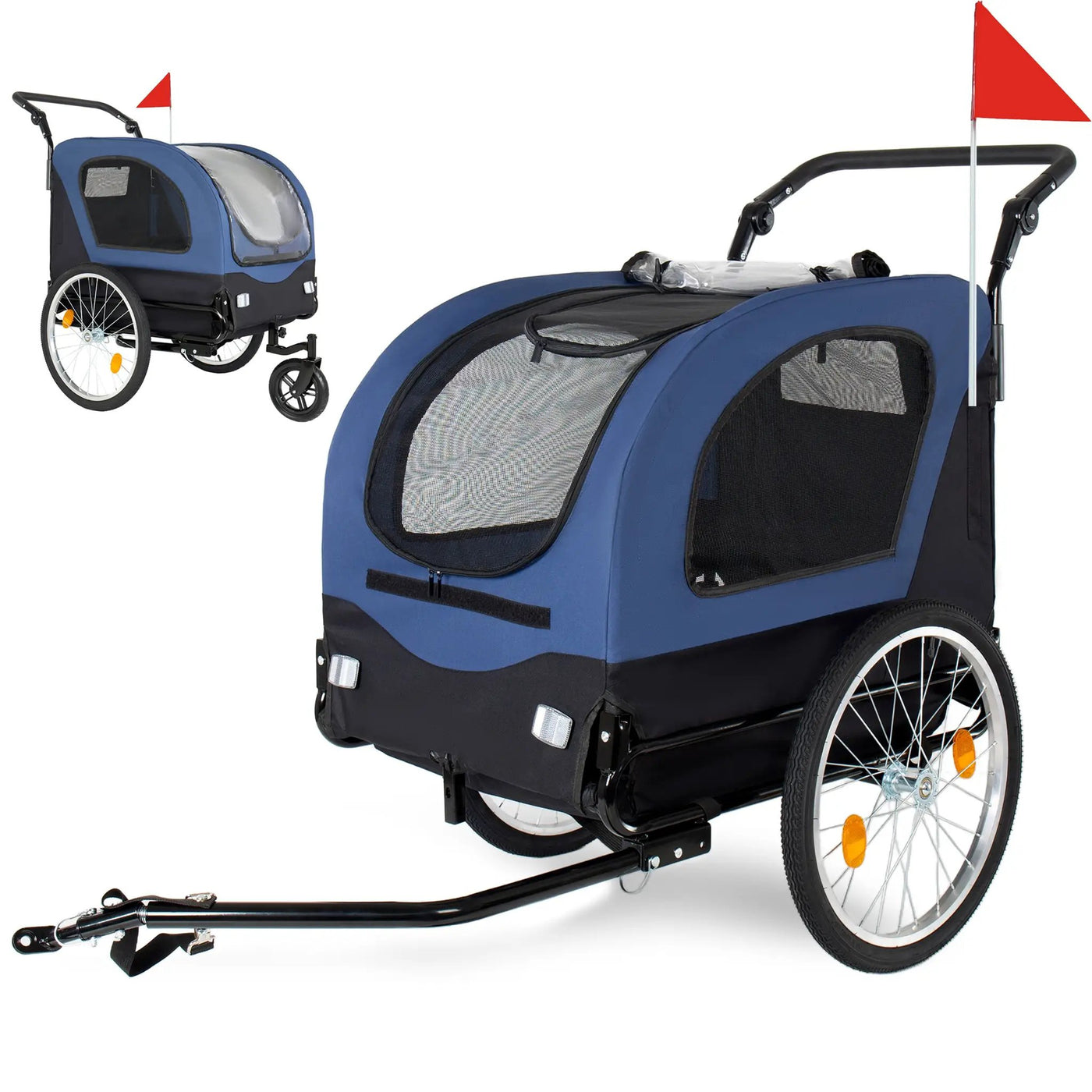 2-in-1 Bike Trailer & Pet Stroller for Dogs up to 110lbs by HouseOfZazla