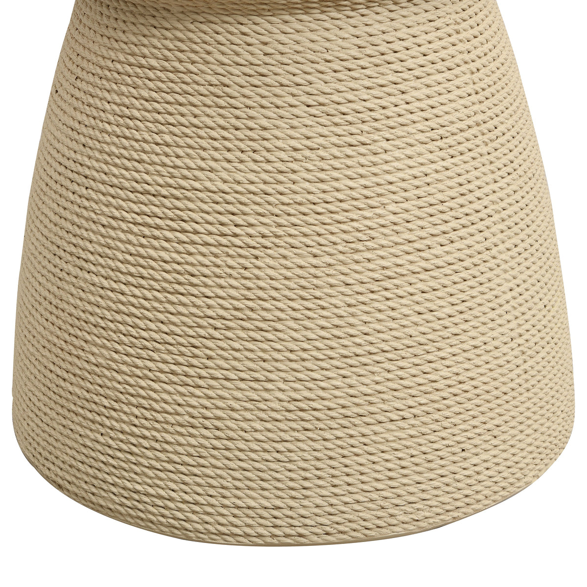 Simulated Rattan Side Table with Magnesium Oxide Construction - Neutral, photo 9 of 10