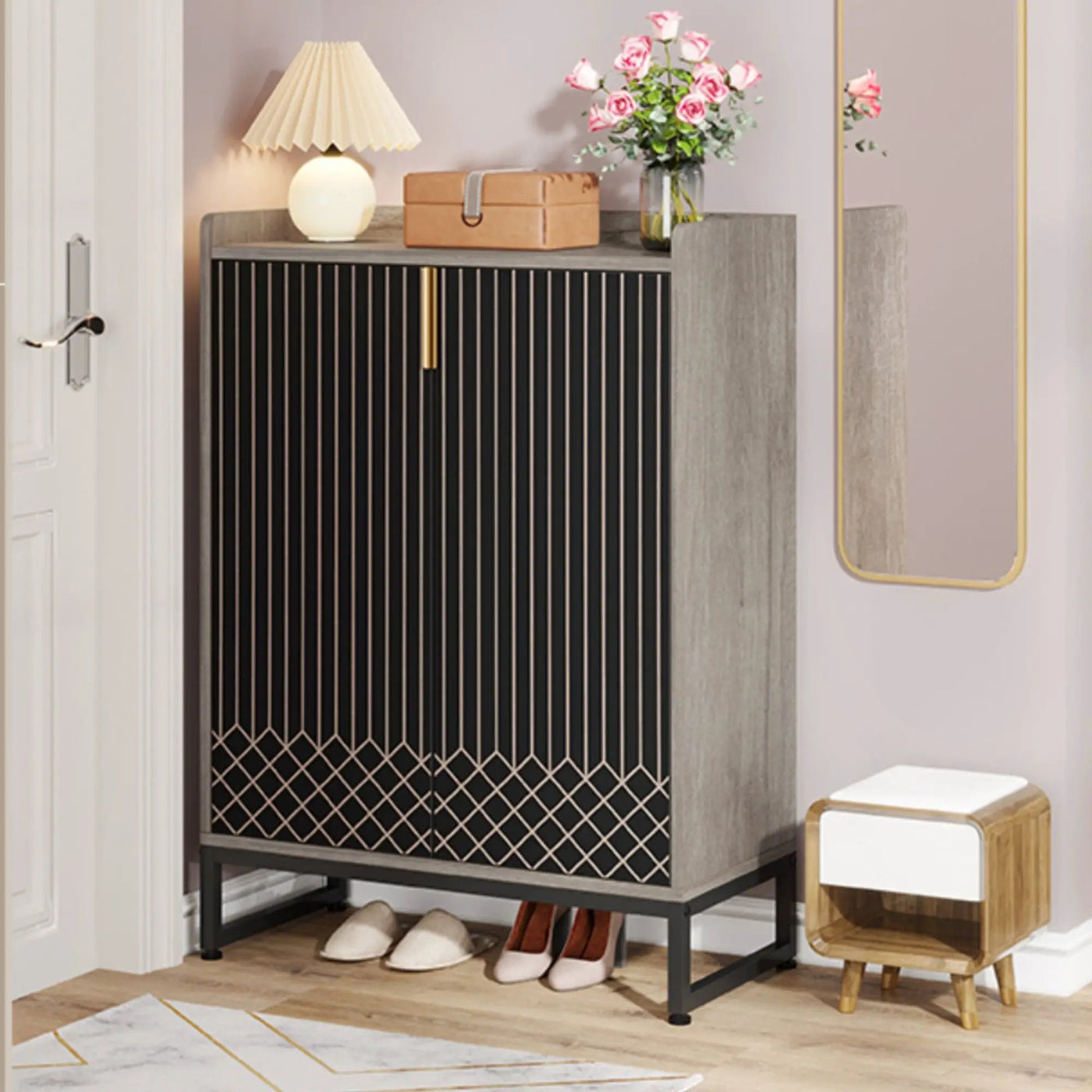 5 Tiers Shoe Storage Organizer With Doors by HouseOfZazla