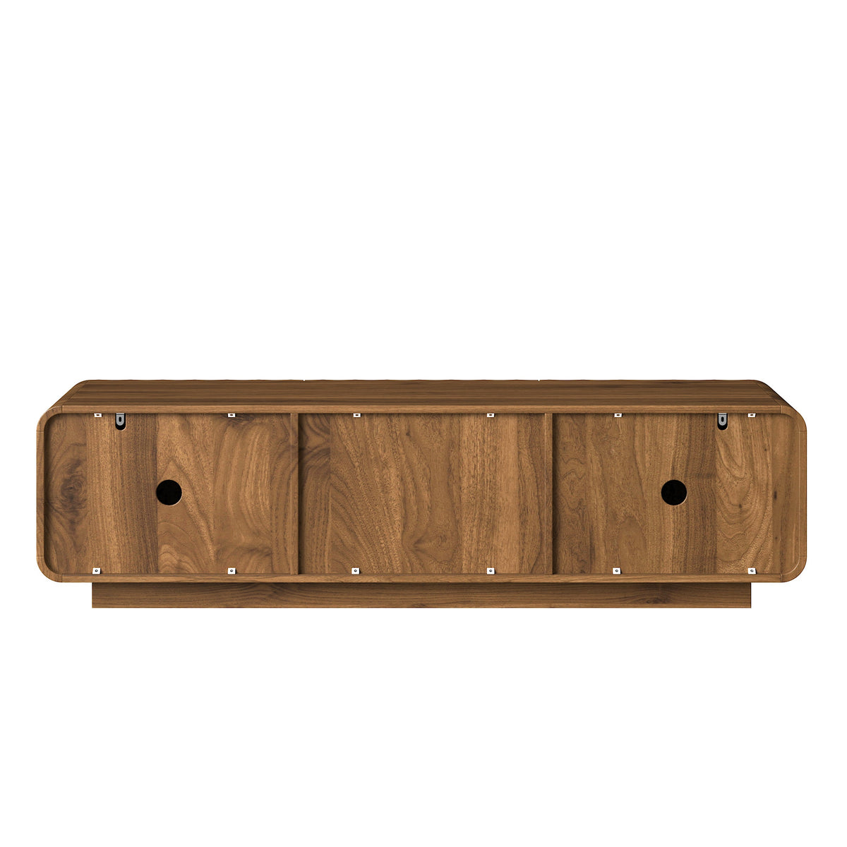 58" Spiral Wave TV Console with Storage Cabinet and 2 Drawers - Natural Finish, photo 9 of 10