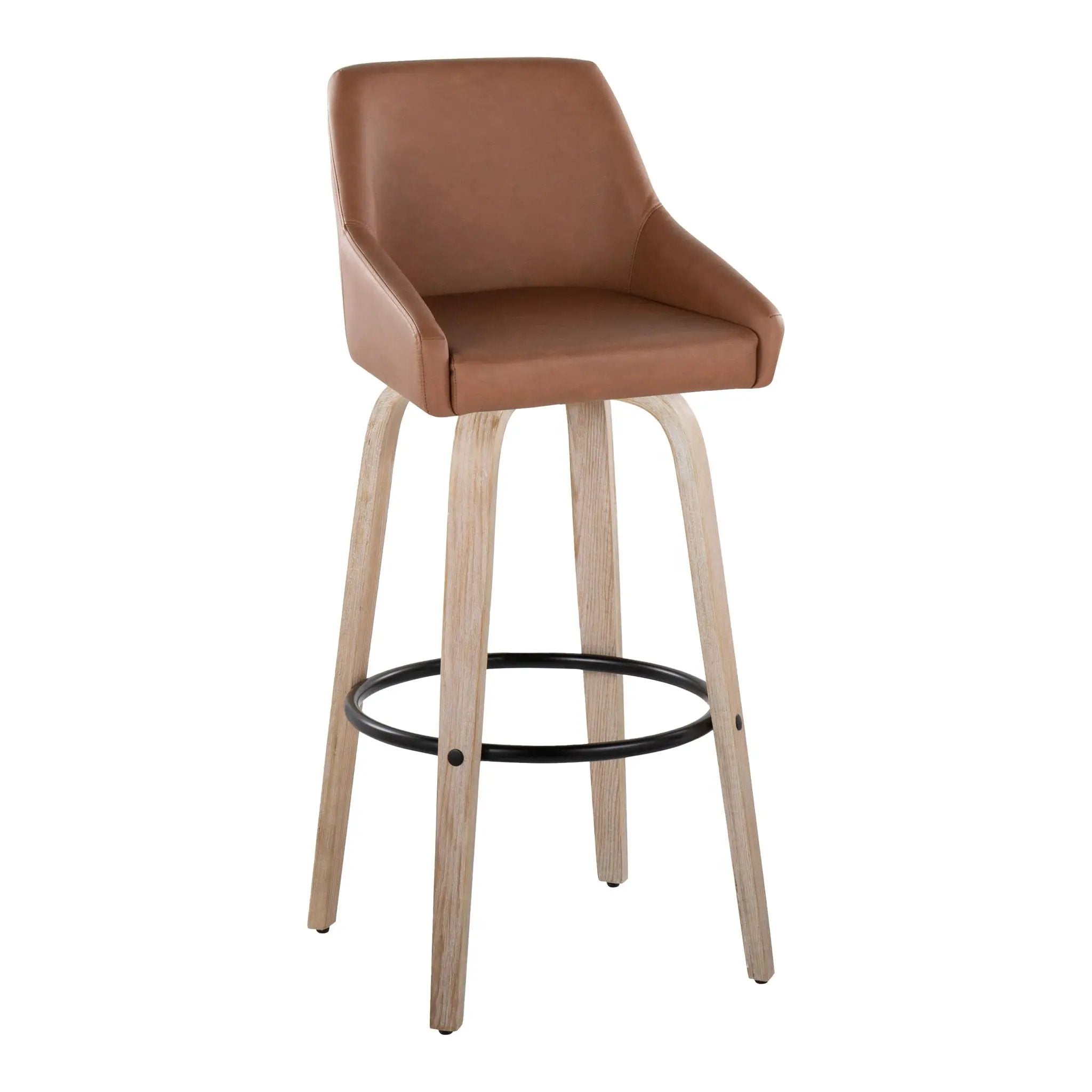 Hannah - Transitional Fixed Height Barstool With Swivel With Round Footrest (Set of 2) by Unique Piece Furniture