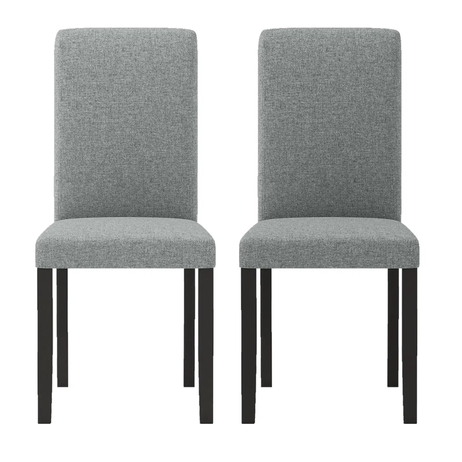 Dining Chair Set of 2 Mid-Century Modern Chairs with Rubber Wood Legs-Gray by DirectDeals