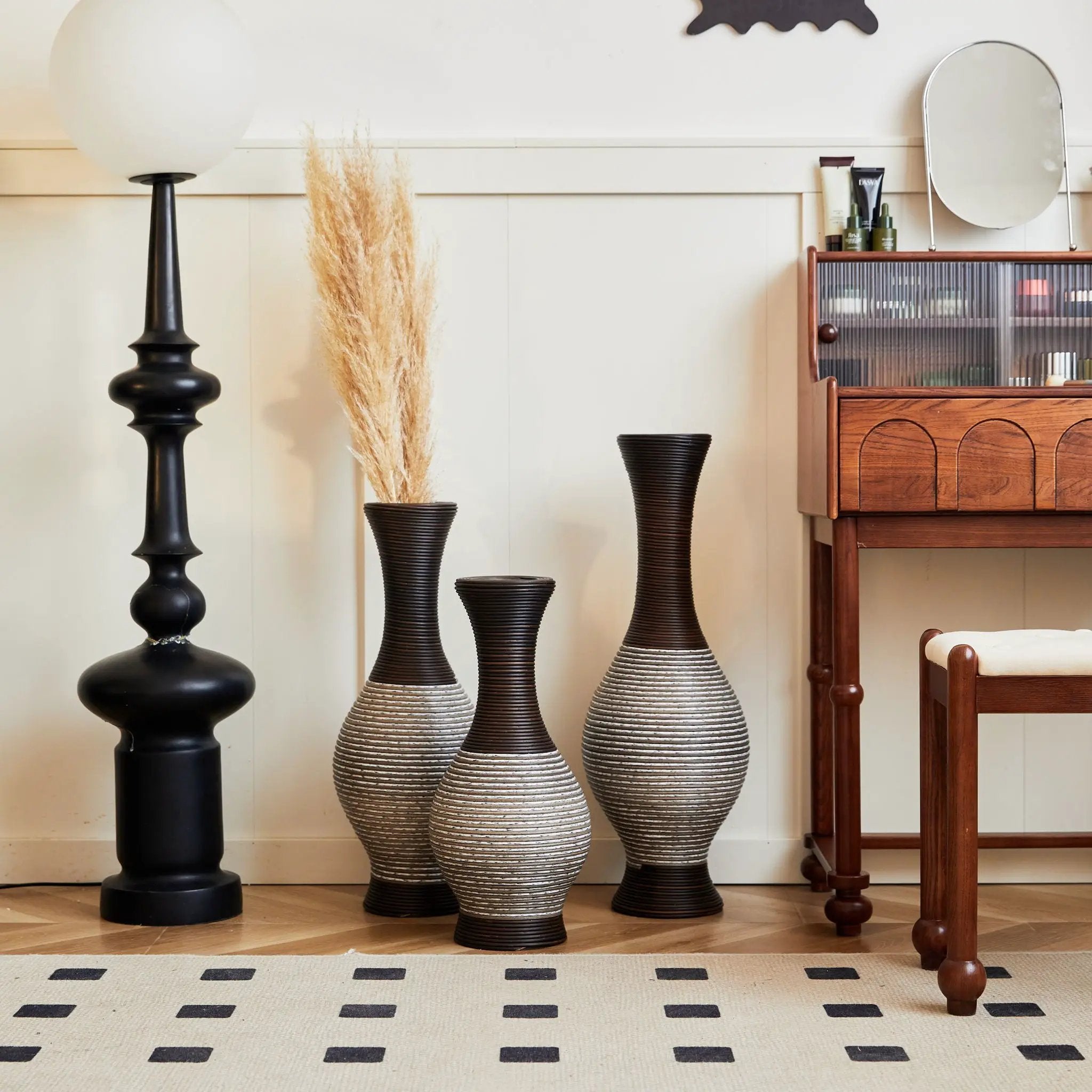 Tall Designer Floor Vase With Elegant 2 Tone by Unique Piece Furniture