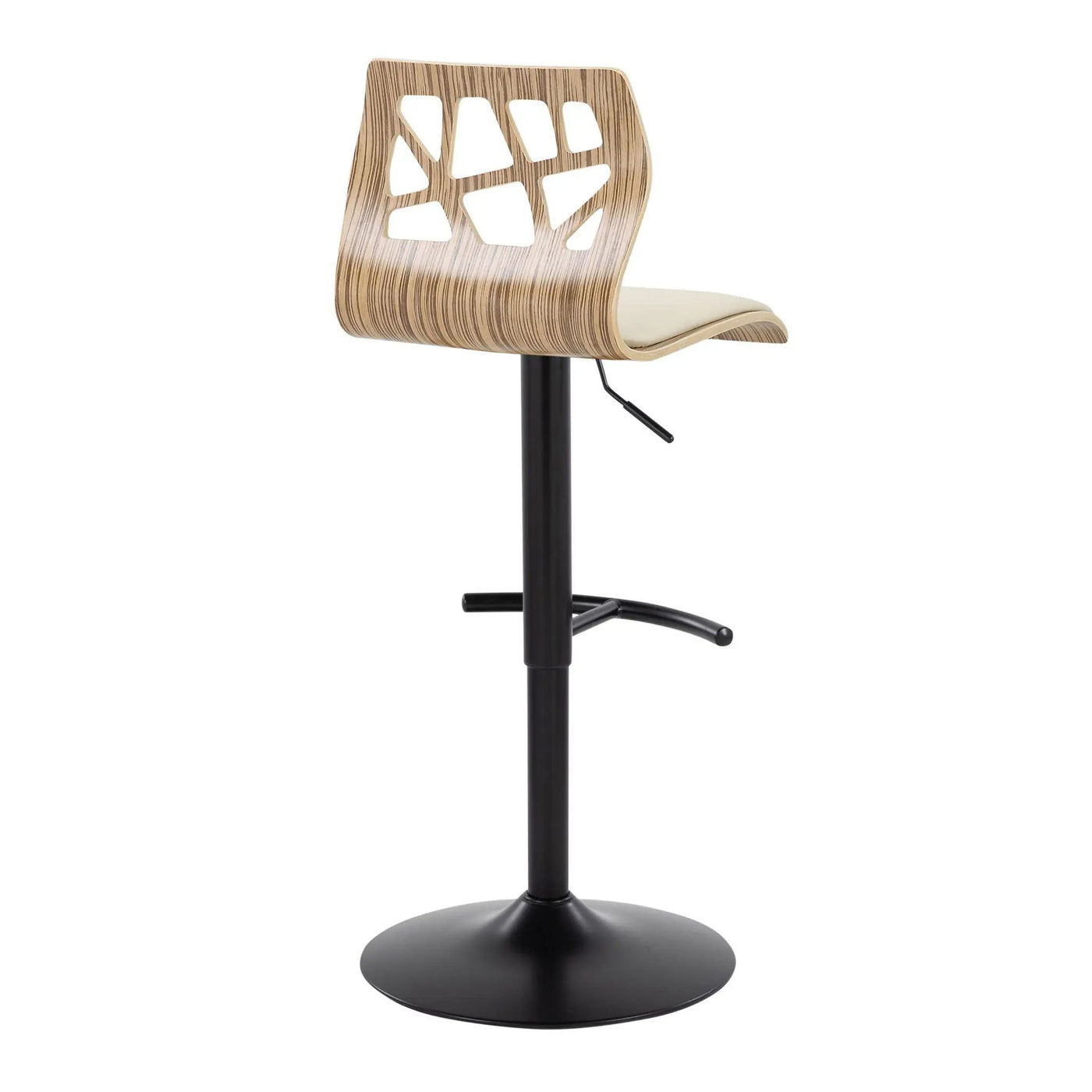 Folia - Mid Century Modern Adjustable Barstool With Swivel With Rounded T Footrest (Set of 2) by HouseOfZazla