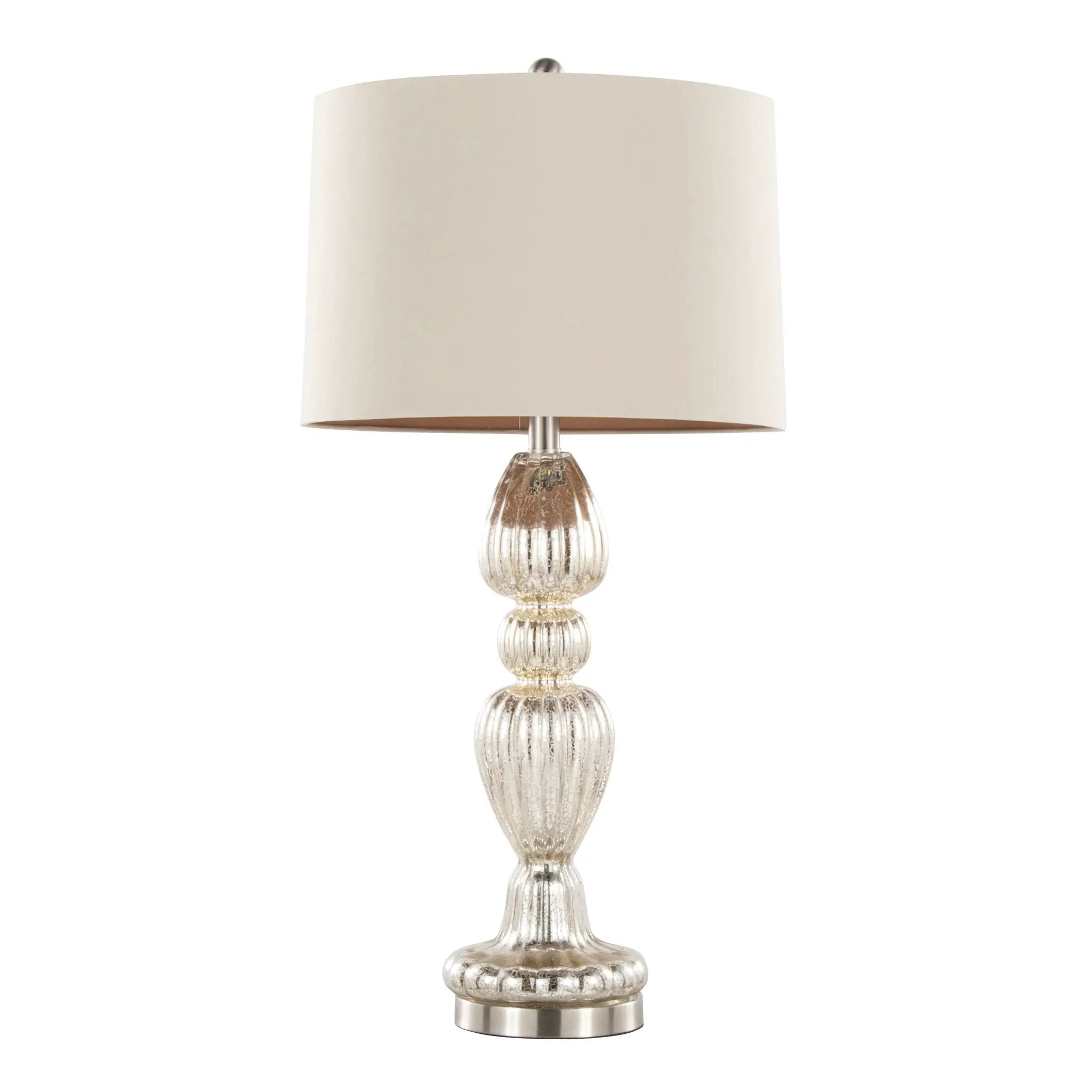 Spade - Contemporary Table Lamp (Set of 2) - Mercury / Nickel / Natural by HouseOfZazla