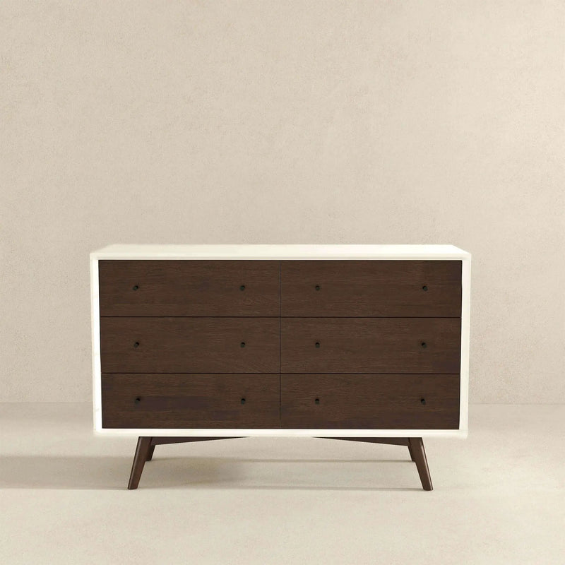 Dresser 6 Drawer - Dark Brown / White by HouseOfZazla