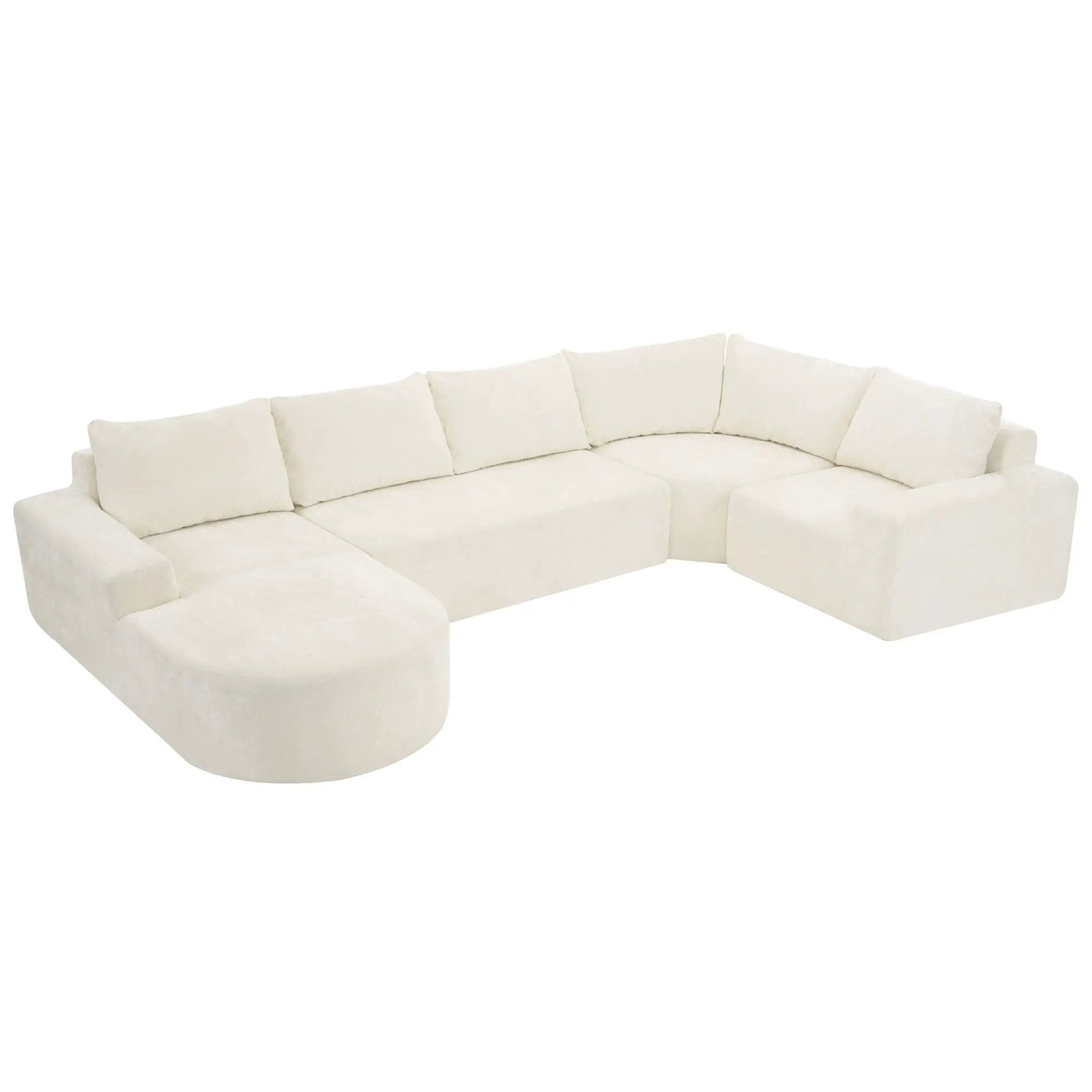 Modular Cloud Sectional Sofa Set, U-Shaped Upholstered Couch With Deep Seat by HouseOfZazla