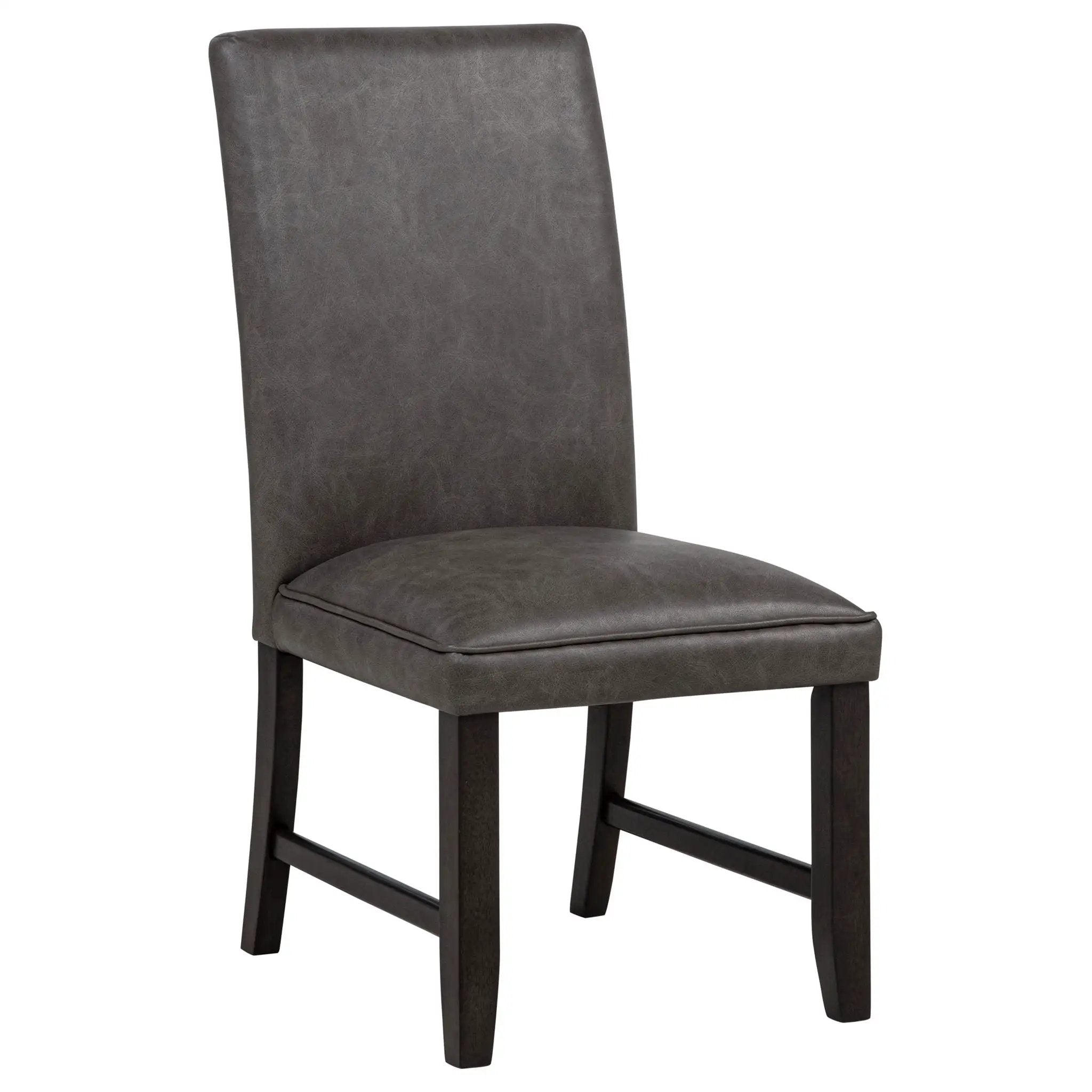Averill Faux Leather Upholstered Dining Side Chair Dark Grey (Set of 2) by Unique Piece Furniture