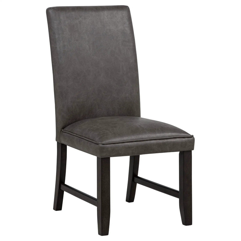 Averill Faux Leather Upholstered Dining Side Chair Dark Grey (Set of 2) by Unique Piece Furniture
