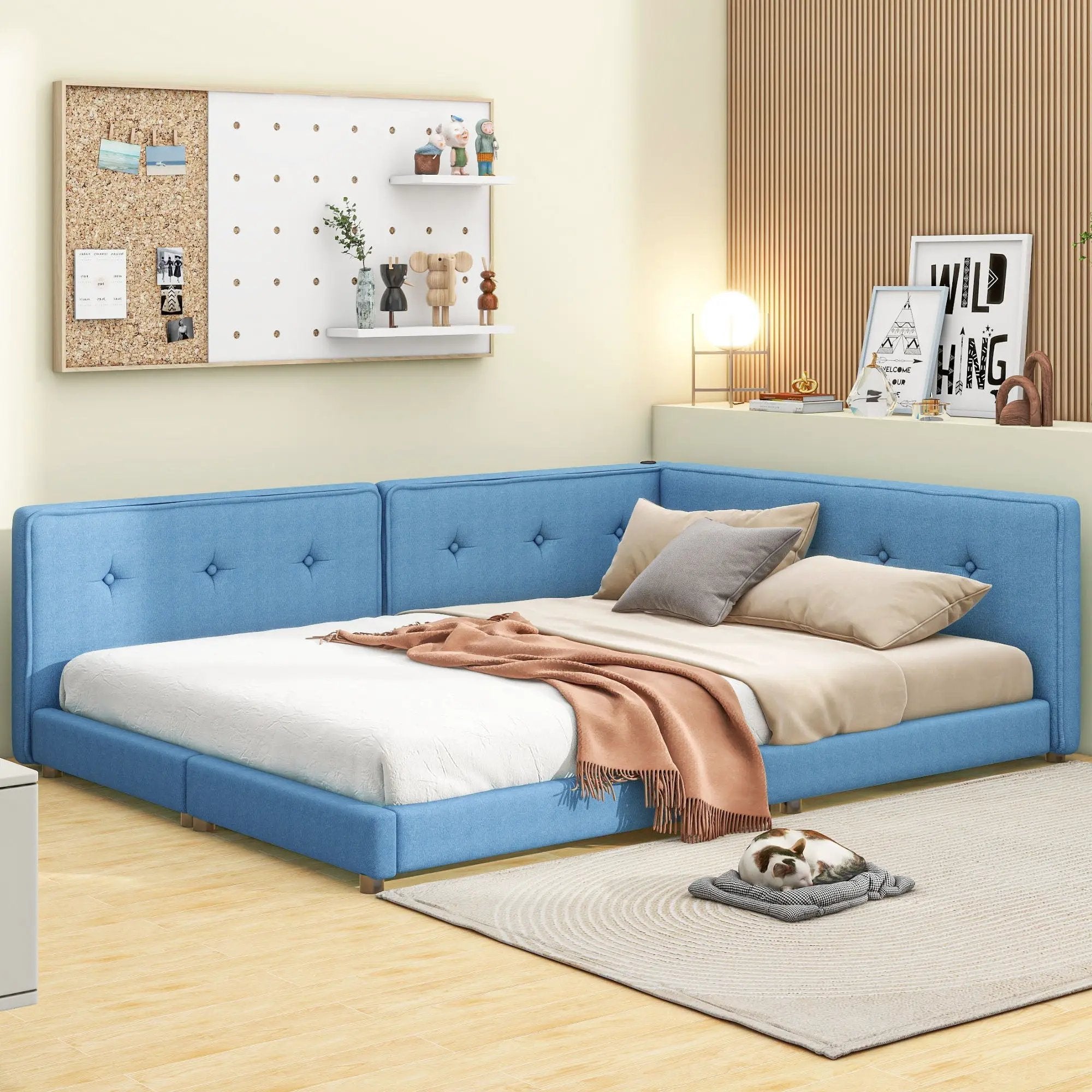 Modern Upholstered Platform Bed With USB Ports And LED Belt by Unique Piece Furniture