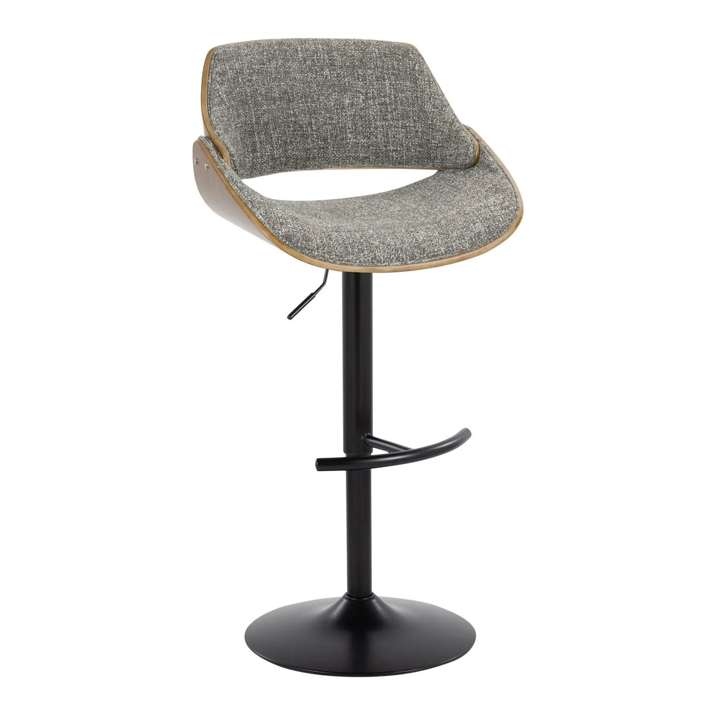 Fabrizzi - Mid Century Modern Adjustable BarStool With Rounded T Footrest (Set of 2) by HouseOfZazla