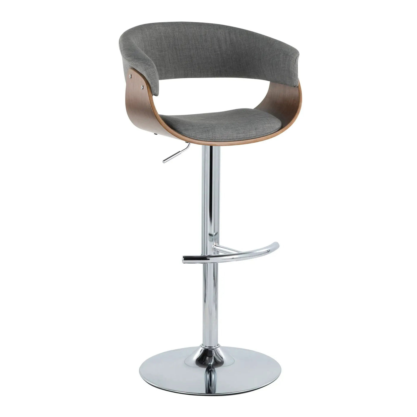 Vintage Mod - Mid Century Modern Adjustable Height Barstool With Swivel With Rounded T Footrest (Set of 2) by HouseOfZazla