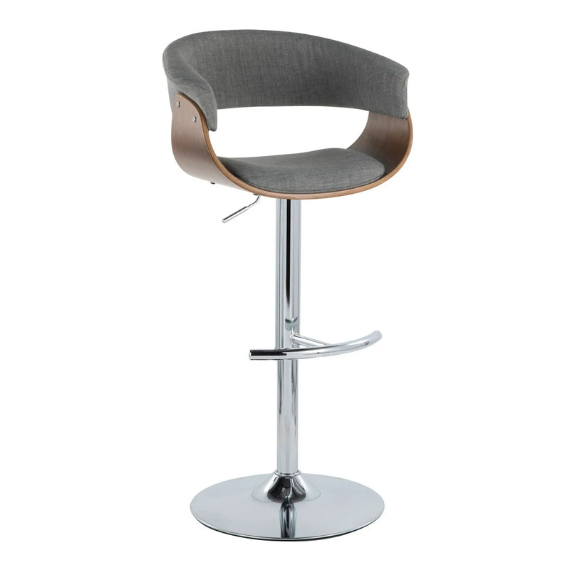 Vintage Mod - Mid Century Modern Adjustable Height Barstool With Swivel With Rounded T Footrest (Set of 2) by Unique Piece Furniture