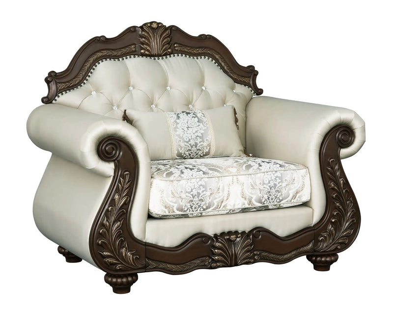 Pierce - Chair With Pillow - Beige / Cherry by Unique Piece Furniture