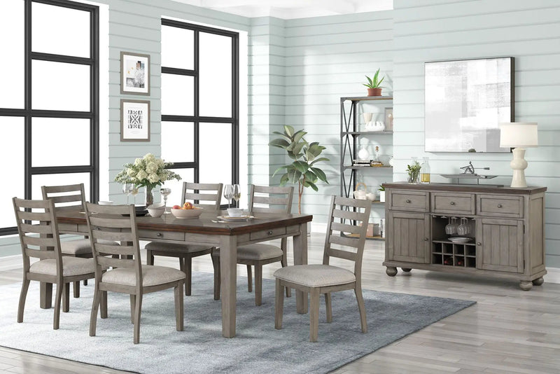Side Dining Chair With Ladder Back (Set of 2) - Gray by Unique Piece Furniture