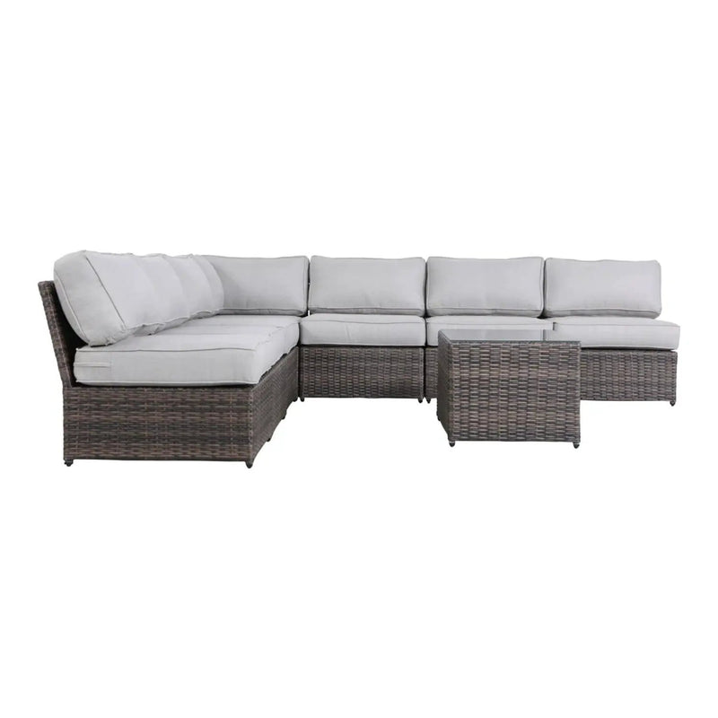 Comfortable Modern Patio Rattan Sectional Set With Cushions by Unique Piece Furniture