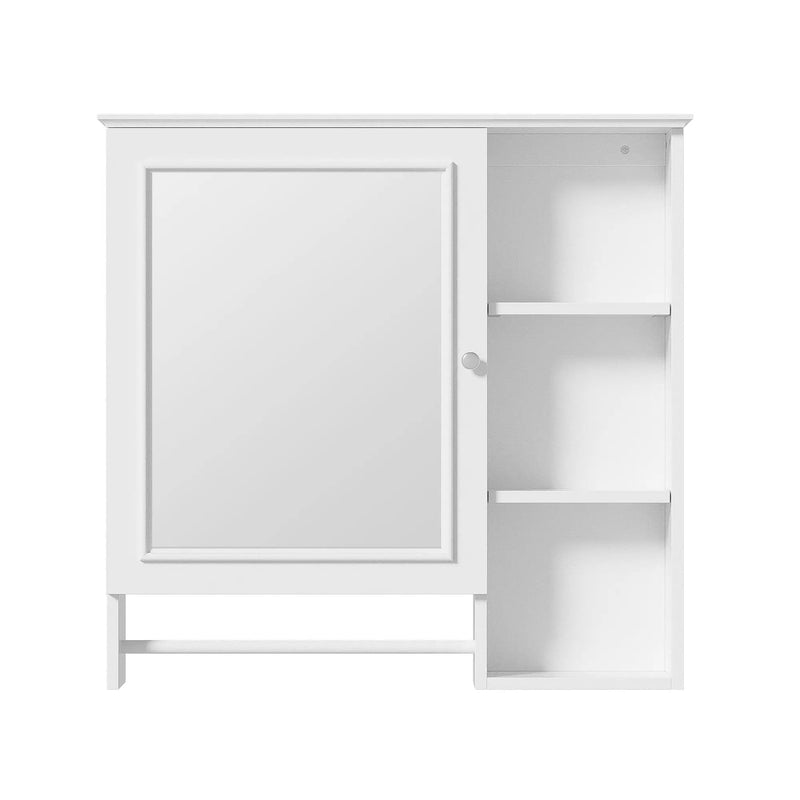 Wall Mounted Bathroom Storage Cabinet, Medicine Cabinets With Large Mirror Door, Adjustable Shelves And Three Open Storage Levels(Not Include Bathroom Vanity) by Unique Piece Furniture