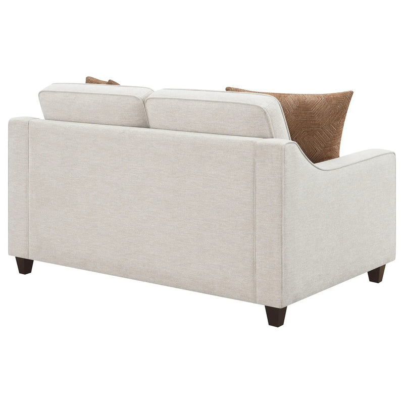 Christine Upholstered Sloped Arm Loveseat Beige by Unique Piece Furniture