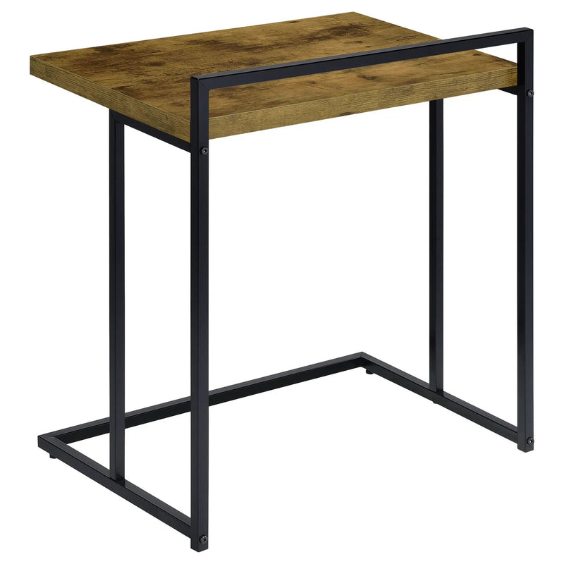 Dani Rectangular C-Shaped Sofa Side Table Rustic Nutmeg by Unique Piece Furniture