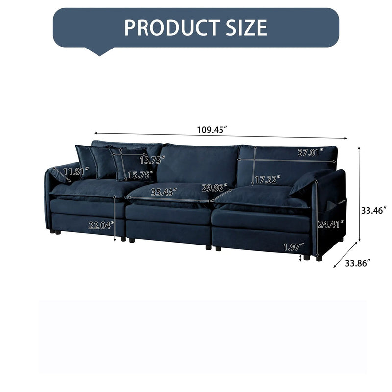 Modern Oversized Deep Seat Sectional Sofa With Pillows by Unique Piece Furniture