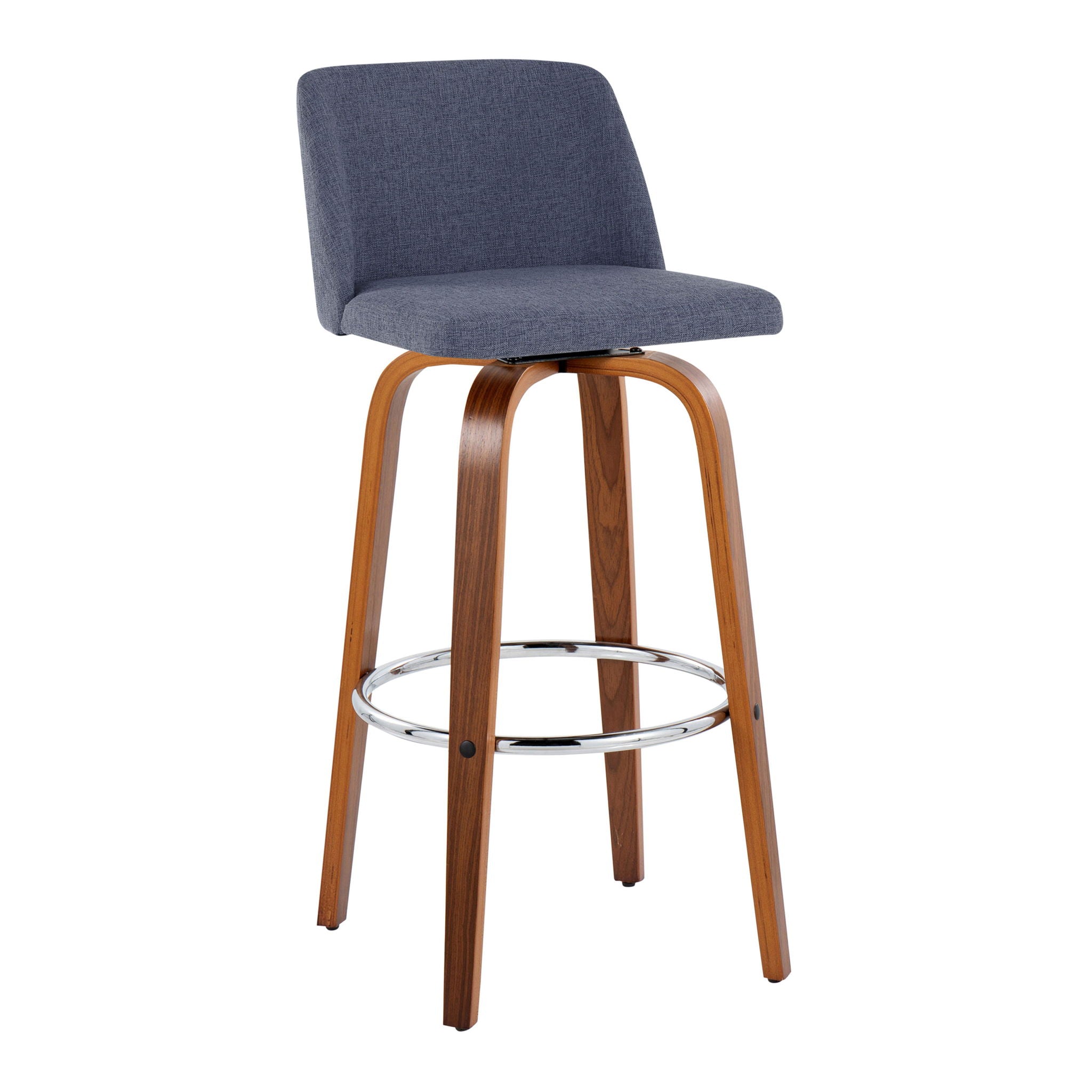 Toriano - Mid Century Modern Fixed Height, Barstool With Swivel With Round Footrest (Set of 2) by Unique Piece Furniture