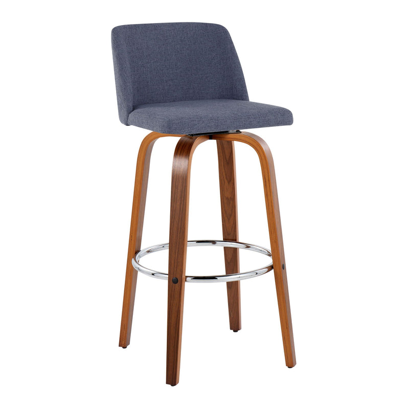 Toriano - Mid Century Modern Fixed Height, Barstool With Swivel With Round Footrest (Set of 2) by Unique Piece Furniture