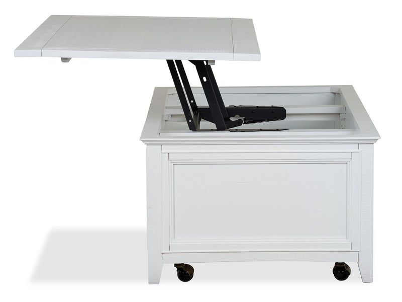 Heron Cove - Lift Top Storage Cocktail Table With Casters - Chalk White, photo 3 of 7