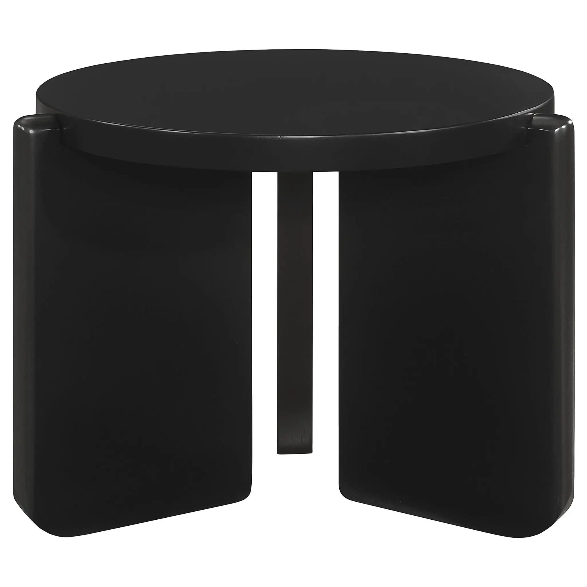 Cordova Round Solid Wood End Table Black by Unique Piece Furniture