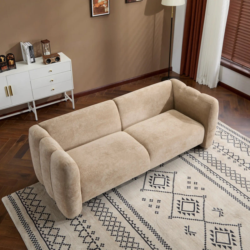 Tonson 83" 3-Seater Velvet Sofa, Wave Design by HouseOfZazla
