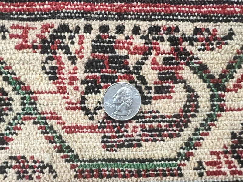 Persian Tribal Rug 2.6 x 5, Boteh Paisley Pattern, Red and Beige, Wool Hamadan Rug by Jewel Rugs