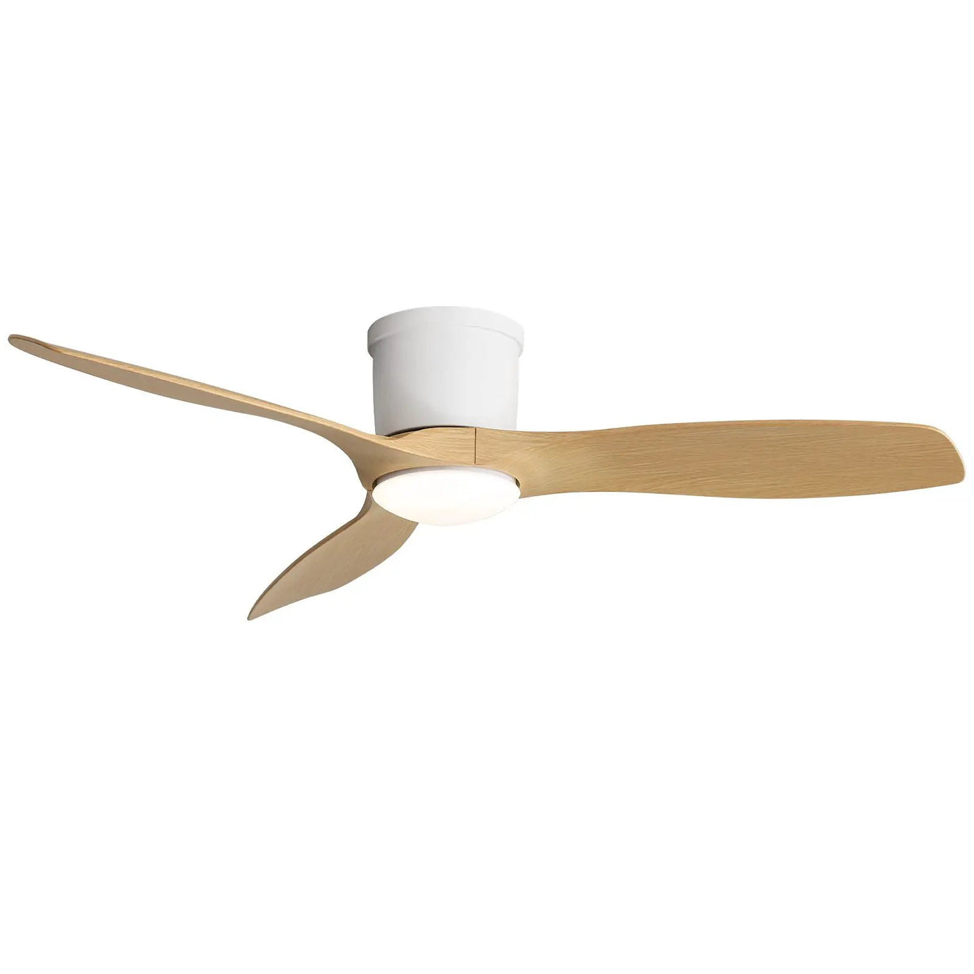 Flush Mount Ceiling Fan With Dimmable LED Light, 3 Blades, Reversible DC Motor by HouseOfZazla