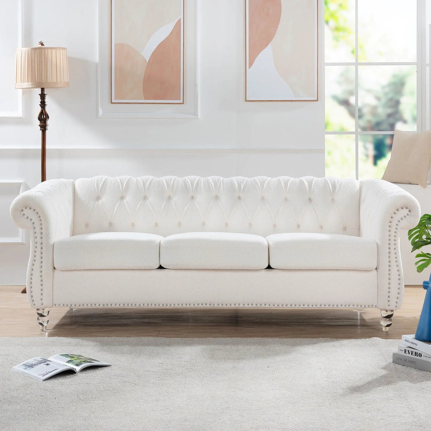 Rolled Arm Chesterfield 3 Seater Sofa by HouseOfZazla