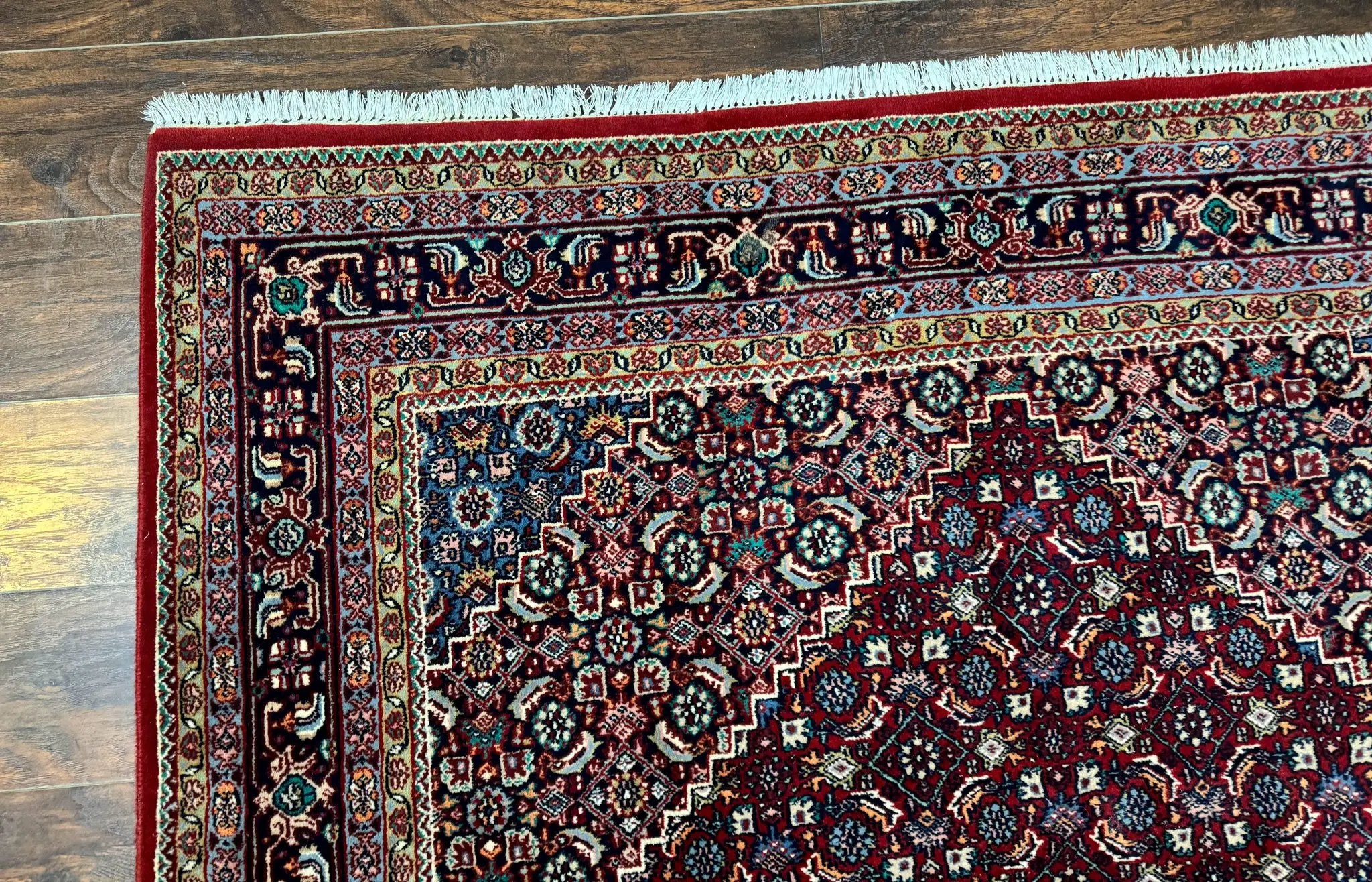 Indo Persian Bidjar Rug 6x9, Vintage Wool Handmade Carpet by Jewel Rugs